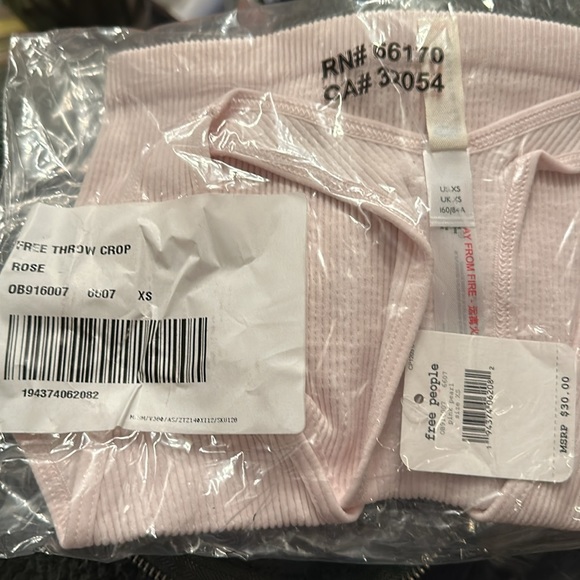 Free People Movement Free Throw Crop Ribbed Tank Top Rose Pink Pearl XSmall - Picture 3 of 3